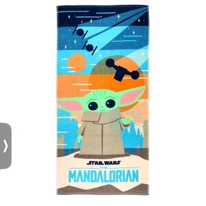 Disney Star Wars Mandalorian Grogu Beach Towel The Big One Cotton 28x58 NWT